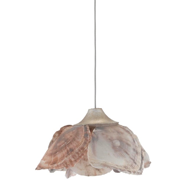 Rose-colored natural Capiz shells have become a blossom to ornament our Catrice 1-Light Multi-Drop Pendant. The silver...