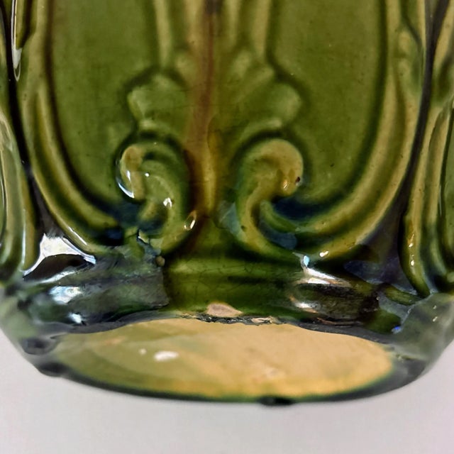 Antique Art Nouveau Majolica Jardinière by Weller Art Pottery For Sale In Saint Louis - Image 6 of 9