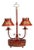Chinese Export, Painted Metal, Brass, Red Japanned Table Lamp, 20th C. For Sale