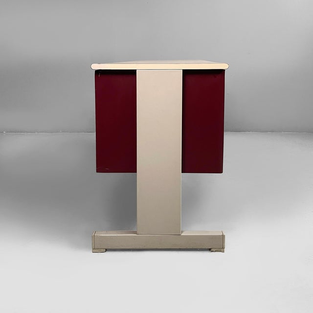 Ettore Sottsass Italian Burgundy Metal Sideboard Synthesis 45 by Ettore Sottsass for Olivetti Synthesis, 1970s For Sale - Image 4 of 18