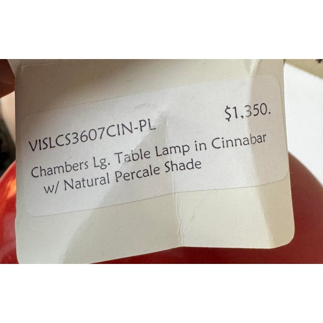Empire Christopher Spitzmiller for Visual Comfort Chambers Table Lamp, Cinnabar For Sale - Image 9 of 12