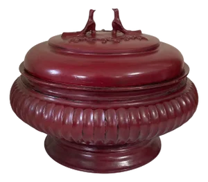 Vintage Burmese Decorative Lacquerware Temple Offering Box /Vessel 11" H