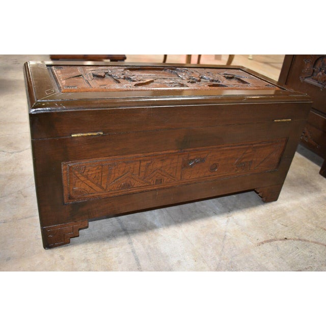 Wood Antique Chinese Camphor Chest Trunk For Sale - Image 7 of 13