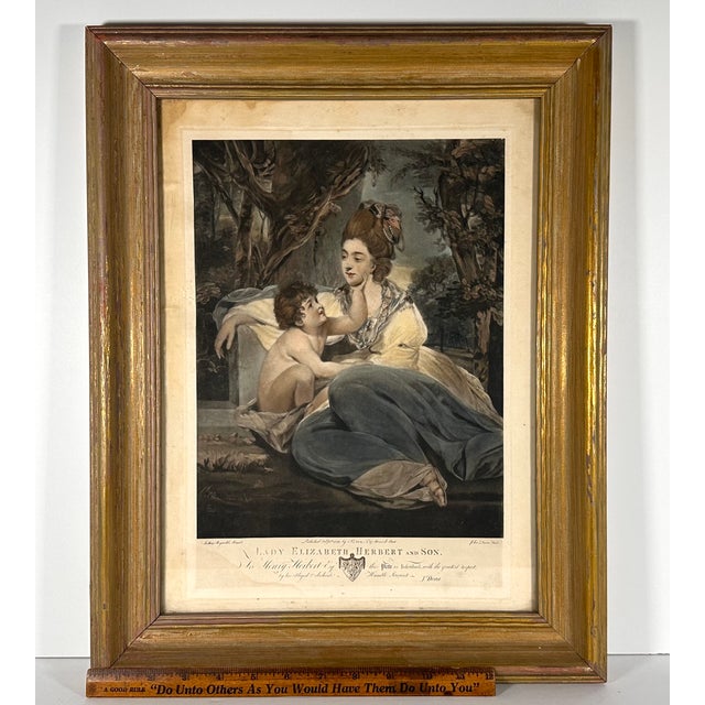 Antique Framed Mezzotint Lady Elizabeth Herbert & Son For Sale - Image 15 of 17