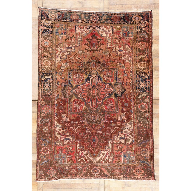Vintage Persian Heriz Rug, 07'07 X 11'00 For Sale - Image 10 of 10