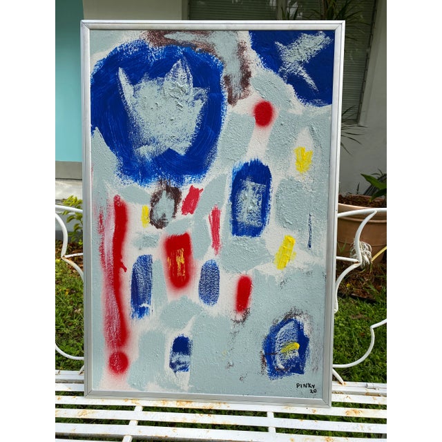 Contemporary Contemporary Abstract Painting, Framed For Sale - Image 3 of 11