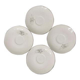 1960s Sango China Japan Morena 6280 Small Dessert/Appetizer Plates With Platinum Trim- Set of 4 For Sale