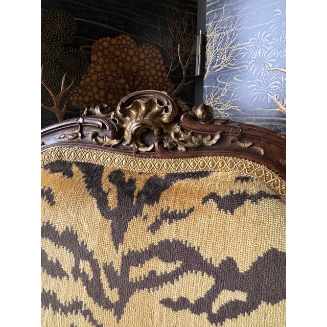 Gold 1950s Louis XV Chair in Scalamandre Tigre Upholstery For Sale - Image 8 of 9