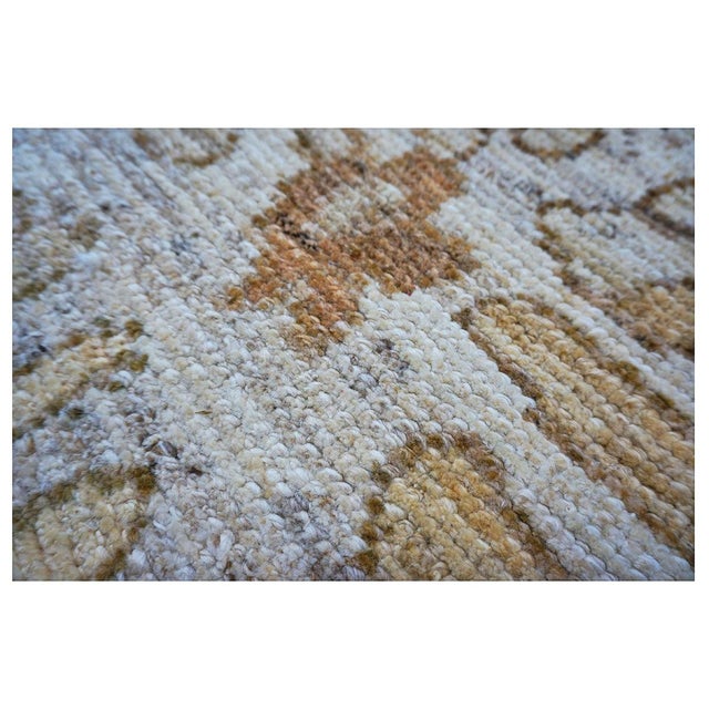 Turkish Donegal Wool & Hemp 13x18 Ivory, Tan & Rust Handmade Area Rug #1140073 For Sale - Image 9 of 11