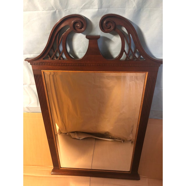 Brown Henkle Harris Mahogany Wall Mirror For Sale - Image 8 of 8