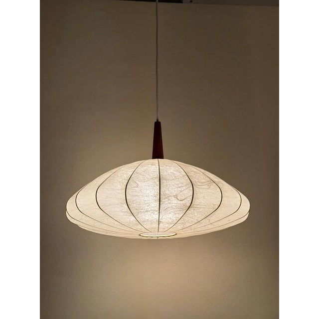 Cocoon Flower Pendant Lamp attributed to Friedel Brauer for Goldkant, 1960s For Sale - Image 13 of 16