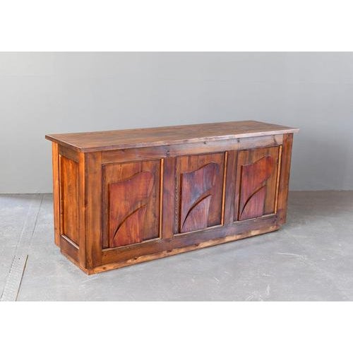 Ironmongers Shop Counter Drawers Circa 1910s Solid pine with original pressed steel cup handles - Decorative carved front...