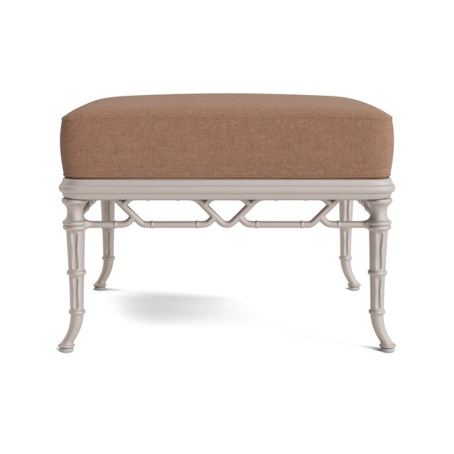 Contemporary Brown Jordan Calcutta Ottoman, Dove frame with Fusion Clay fabric For Sale - Image 3 of 11
