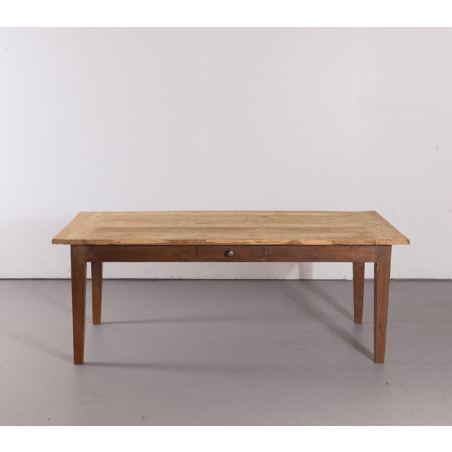 Farmhouse Antique English Farmhouse Dining Table With Drawer, Circa 1880 For Sale - Image 3 of 9