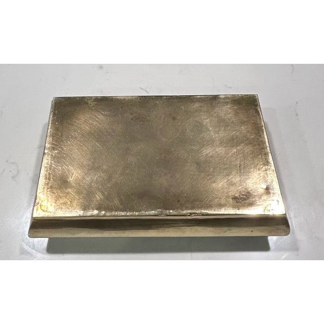 Vintage Chinoiserie Inspired Brass and Wood Box For Sale - Image 9 of 12