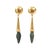 A spectacular pair of earrings made with 21 karat gold and small bronze arrow heads with a deep patina of verdigris - a...