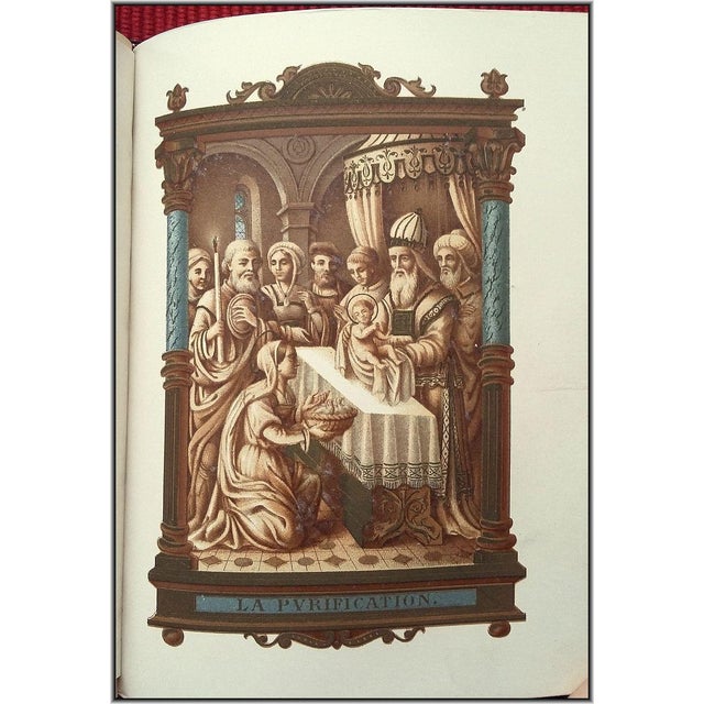 (1884) Signed Binding Christian "Hours of the Holy Virgin" With 13 Chromolithographs - Illustrated Antique Devotional Christian Bible Art For Sale - Image 16 of 18