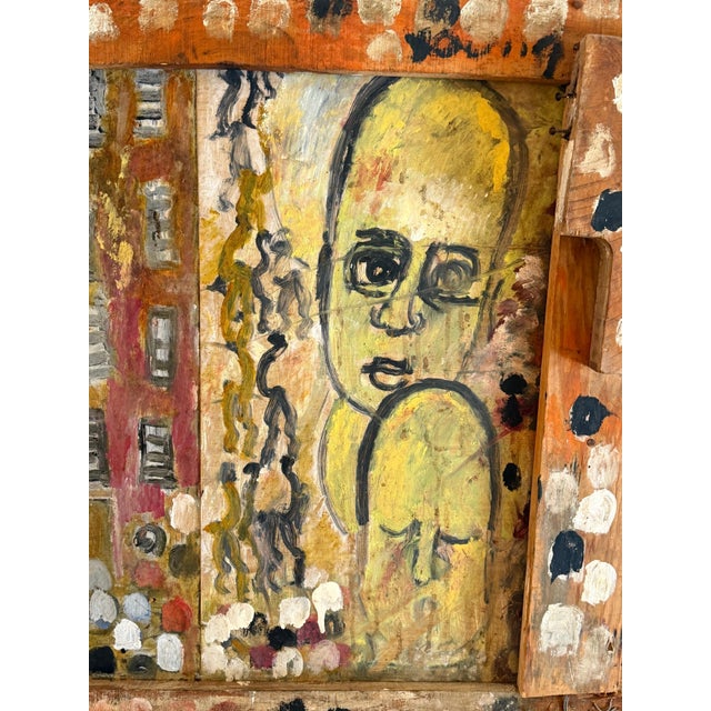 Purvis Young — Procession and Witness (Angels and Mourning), Mixed-Media Diptych For Sale - Image 9 of 18