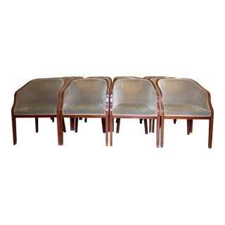 1980s Vintage Mid-Century Modern Ward Bennett for Brickel Associates Chairs - Set of 12 For Sale