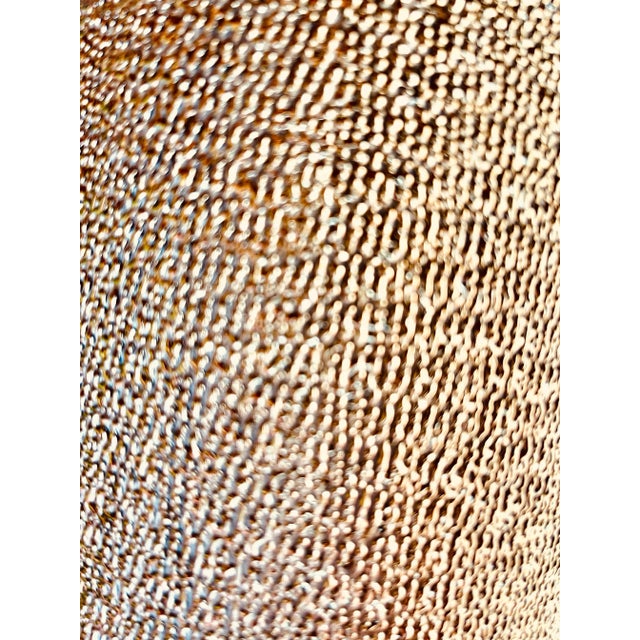 Modern Full Gilt Gold Textured Ceramic Vase For Sale - Image 4 of 6