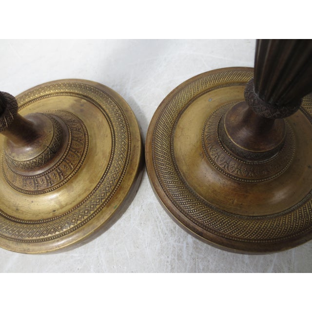 French Empire Bronze Candlesticks, C. 1830 -a Pair of 2 For Sale - Image 10 of 10