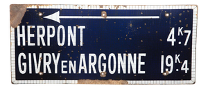 French Enamel Road Traffic Sign, 1930s