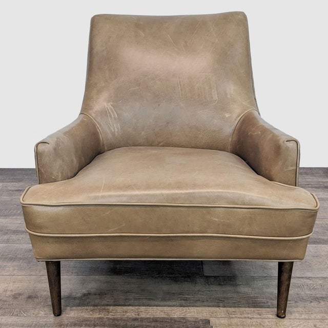 Four Hands Leather Danya Lounge Chair Chairish