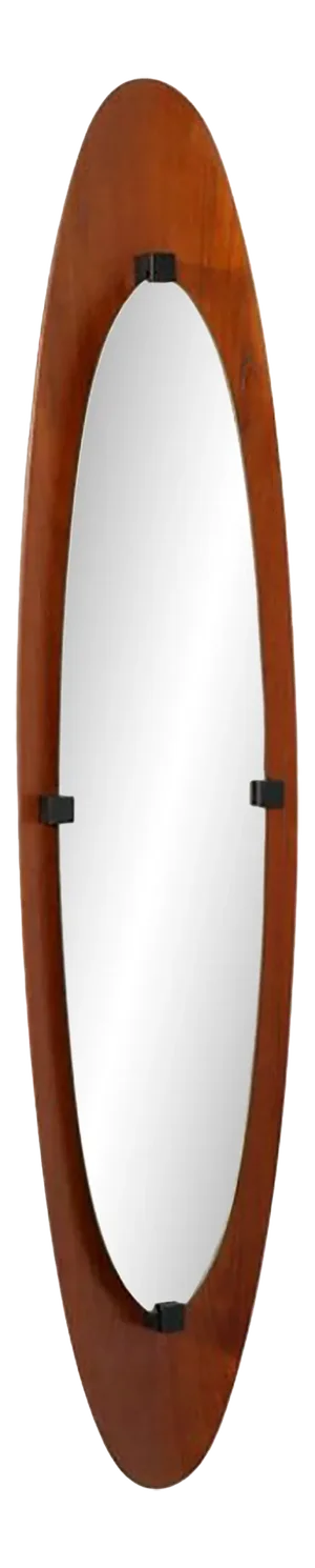 Italian Teak Bentwood Wall Mirror by Franco Campo & Carlo Graffi for Home, 1960s