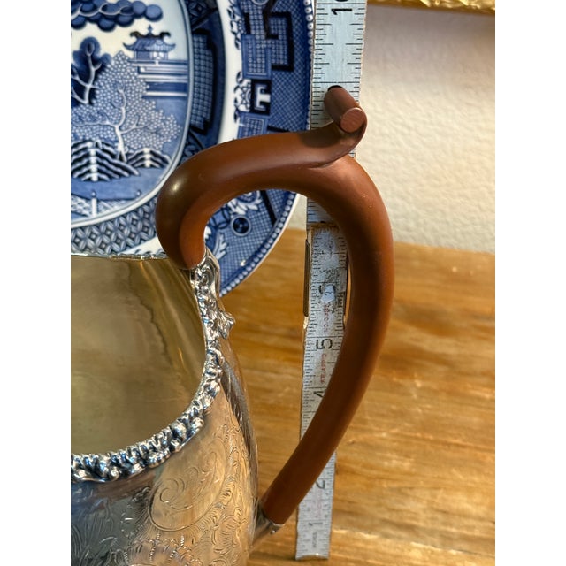 English Antique Ellis Barker Silverware Water Pitcher Sheffield England For Sale - Image 3 of 7