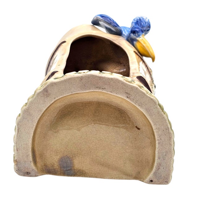 Ceramic Vintage Mid-Century Japanese Pelican Log Planter For Sale - Image 7 of 10