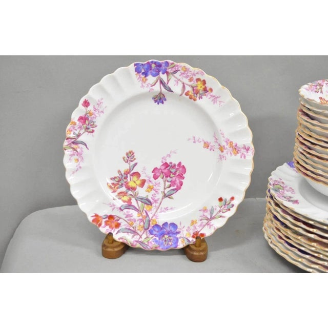 Antique Spode Copeland England "Chelsea Garden" Bone China Porcelain Dinner Set - 51 Pcs Total. Circa Mid 20th Century....