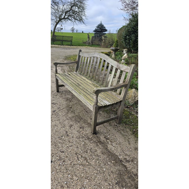 Vintage Silvered Garden Bench, 1930 For Sale - Image 4 of 6