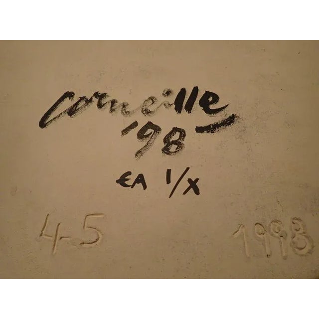 Ceramic Glazed Ceramic Plate with Woman & Birds by Corneille, 1998 For Sale - Image 7 of 9