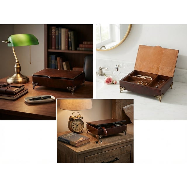 This exquisite vintage Italian valet or jewelry box is a handsome addition to a dresser, nightstand, or executive desk....