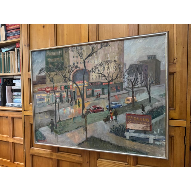 Hyde Park Neighborhood, the Piccadilly Theater, Chicago, Il 1957, Oil Painting by Ruth L. Drucker For Sale - Image 4 of 9