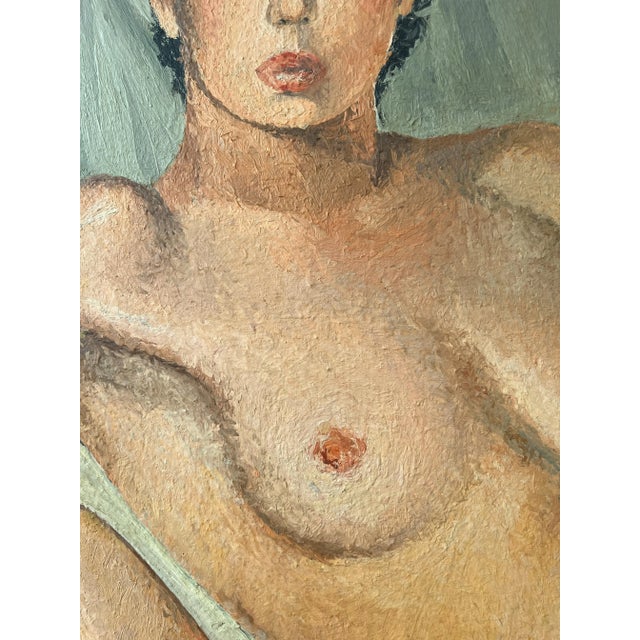Pierre Jaques, Jeune femme posant nue sur le sofa, Oil on Canvas For Sale - Image 6 of 13