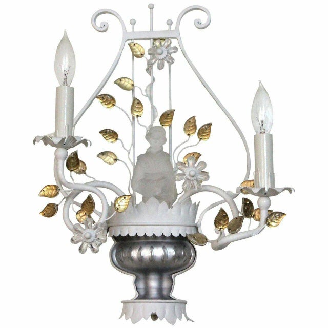 Sherle Wagner Sherle Wagner Unique Chinoiserie Tole Light Sconce from Mar-a-Lago Palm Beach For Sale - Image 4 of 4