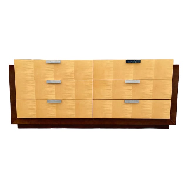 1970s Mid Century Maple & Walnut Dresser For Sale
