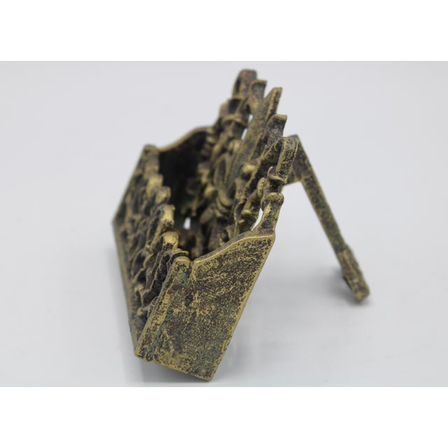 Vintage French Fleur De Lis Metal Business Card Holder For Sale - Image 4 of 10