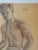 Vintage 1950's charcoal male figural study drawing by Charles Berkeley Normann (1903-1985) Texas and Norway, signed upper...