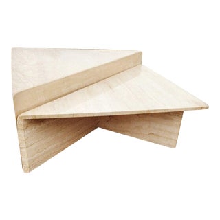 1970s Vintage Triangle Travertine Modular Coffee Table For Sale