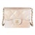 Gold Metallic Ombré Quilted Goatskin Classic Mini Clutch with Chain For Sale