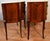 1910 Pair of Antique French Louis XV Walnut & Satinwood Inlay Marble Top Nightstands For Sale - Image 9 of 15
