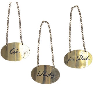 Vintage Liquor Bottle Decanter Tags Set of 3 For Sale
