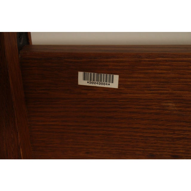 Stickley Stickley Mission Style Oak and Leather Queen Bed For Sale - Image 4 of 18