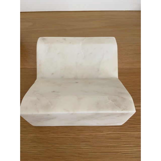 Sculptural Marble Chain and Pedestal Set - Decorative Objet Set For Sale - Image 4 of 7