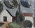 1967 Mid-Century Modern Swedish "House by the Trees" Vintage Landscape Oil Painting, Framed For Sale - Image 4 of 11