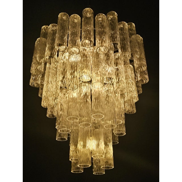 Vintage Murano Glass Cylindrical Tubes Chandelier in the style of Barovier, Venice, Italy, 2007 For Sale - Image 3 of 18