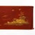 Vintage Chinese Red Lacquer Console Table With Gilt Landscape Scenery and Scroll Ends For Sale - Image 9 of 18