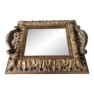 Late 20th Century Baroque Tray With Center Mirror